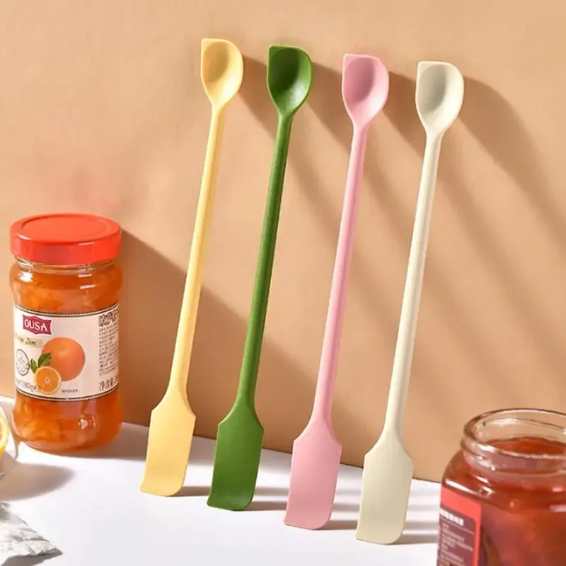 Buy One, Get One Free -2 in 1 Silicone Jam Spatula, 1 Count Double-ended Jam Scraper, Household Double-ended Mixing Stick, Kitchen Baking Tool, Kitchen Accessories, Baking Utensils Supplies, Bakeware, Home Baking Supplies