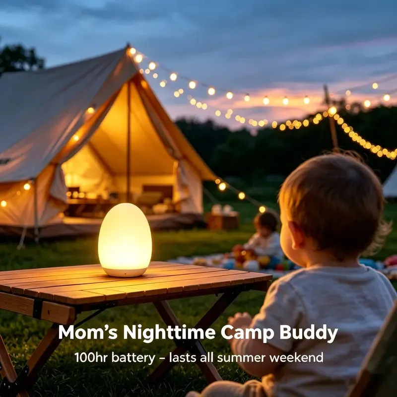 Kid's Night Light, Egg-Shaped Lamp, 7-Color RGB with Stepless Dimming, Rechargeable, Touch-Sensitive Switch – Baby Supplies, Home Decor, Mother's Day Special, Summer Ambiance, USB Rechargeable, Wireless Portable Lamp