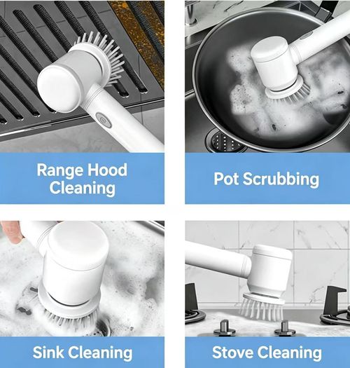 Germany‑made Multi‑Function Cordless Electric Cleaning Brush, Powerful Handheld Scrubber for Kitchen, Bathroom, Tiles, Dishes & Pots, Household Cleaner