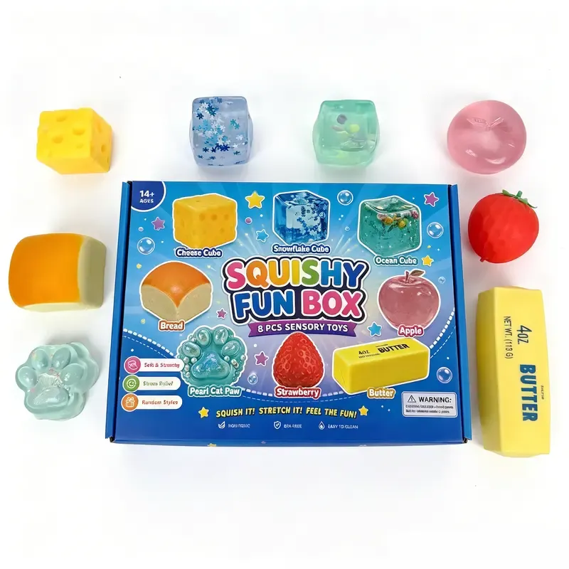 8-Pcs Non-Toxic Animal Shapes Squishy Fidgets Pack, Unisex Cute Slow-Rebound Malt Sugar Stress Balls, Soft Squishies Sensory Kids Toys, Unique Party Favors Festive Supplies Gifts by Sohochic