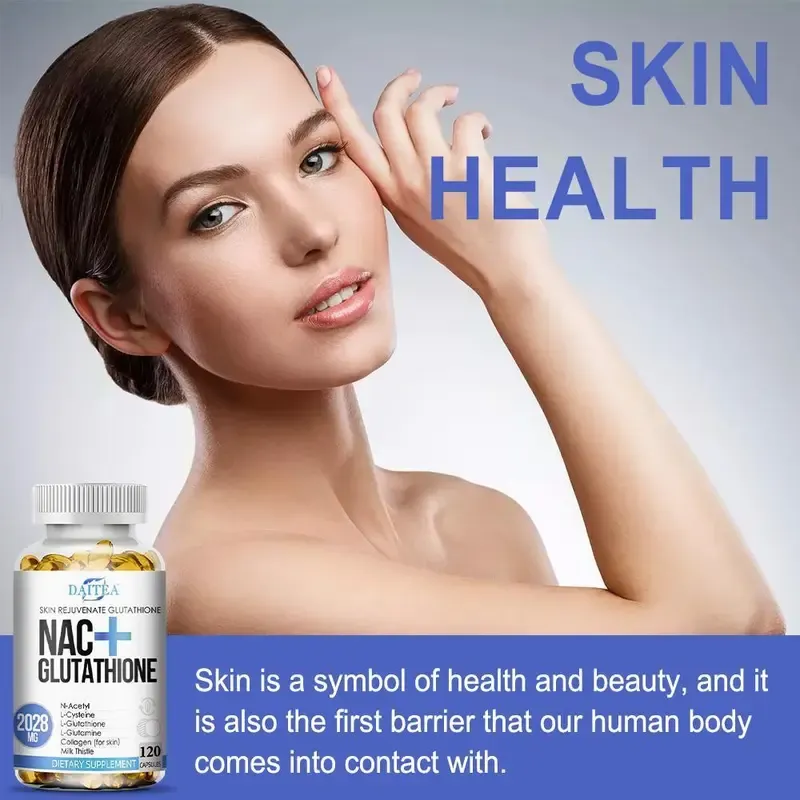 Daitea NAC + Glutathione Health Supplement, Supports Liver Health, Supports Skin Health,120 Capsules Vitamins Healthcare