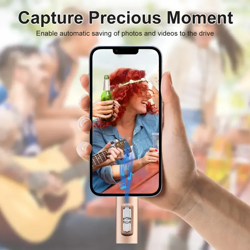 4 in 1 256GB Flash Drive, High-Speed USB 3.0 External Storage for iPhone Android PC Mac, OTG Flash Pen Drive with Free Type-C, High Speed USB Memory Stick iPhone Flash Drive for Photos Videos