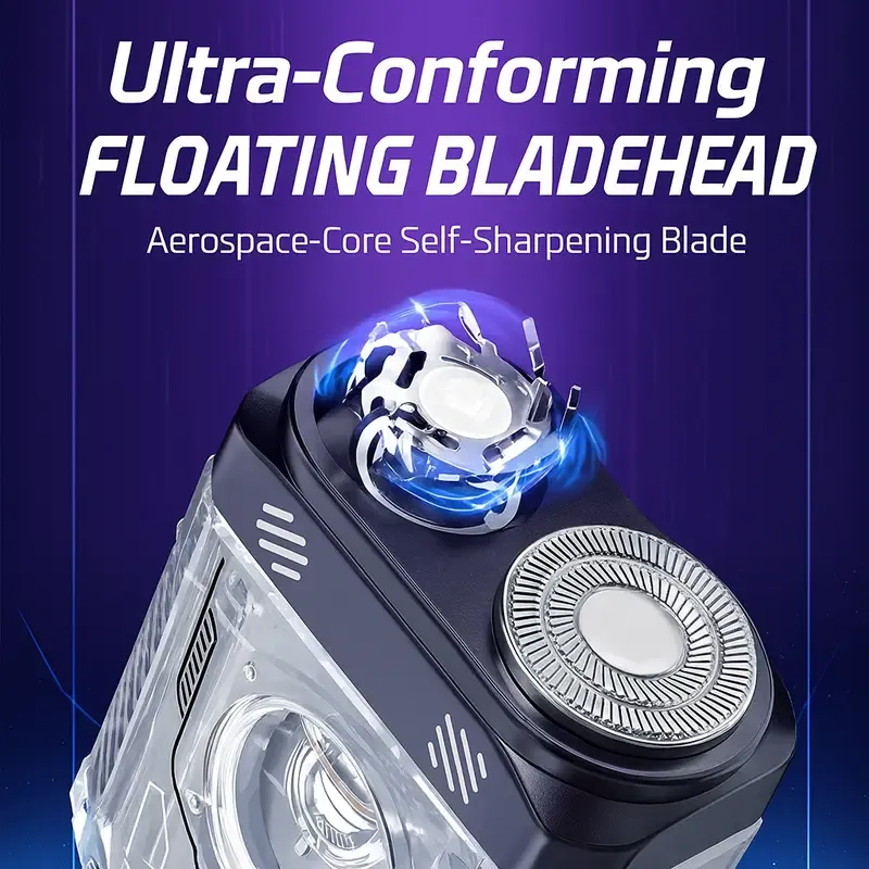 Mini Electric Shaver for Men Precision Magnetic Dual-Blade Razor with Upgraded Stainless Steel Blades USB-Rechargeable Ultra-Compact Pocket Shaver for Travel, Car, Office & Daily Grooming