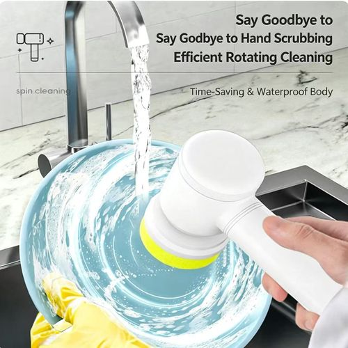 Germany‑made Multi‑Function Cordless Electric Cleaning Brush, Powerful Handheld Scrubber for Kitchen, Bathroom, Tiles, Dishes & Pots, Household Cleaner