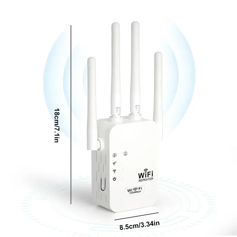 WiFi Extender 2026, AC1200 Dual Band (5GHz 2.4GHz) Signal Booster, Covers 10,000 sq. ft & 50 Devices, Repeater with Ethernet Port for Home, Gifts