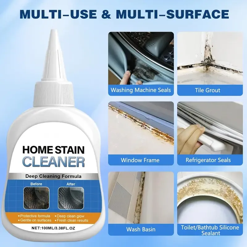 Say Goodbye to Stubborn Mold! Miracle Mold Remover Gel + Scrub Brush | Best for Shower Caulk, Tile & Washer Seals (7oz)