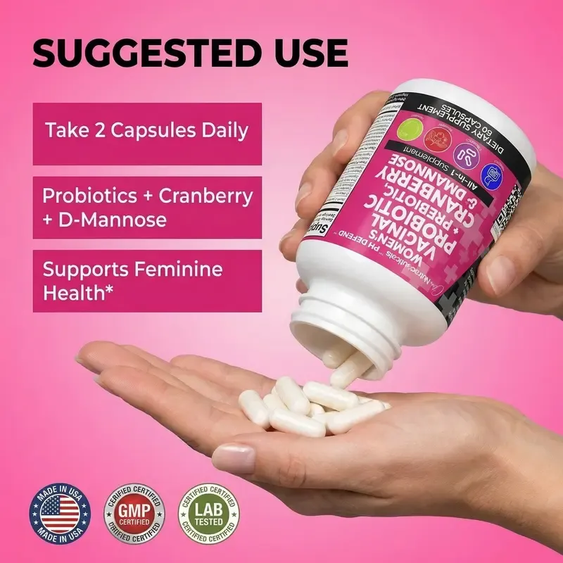 2-bottle set  Clean Nutraceuticals Vaginal Probiotics For Women + Prebiotics, Cranberry, Dmannose & More for Women's Healthy Odor and Tract Support Capsules – PH Defend