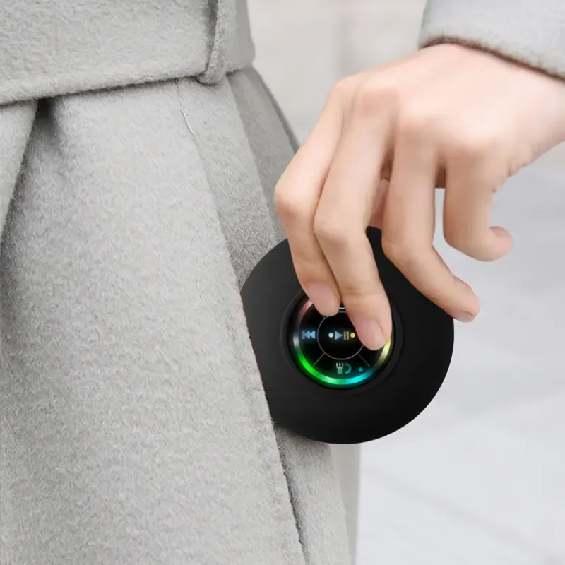 Mini Bluetooth Shower Speaker with LED light, Portable IPX4 Waterproof, Hands-Free Speakerphone. Rechargeable Using Micro USB, Wireless Stereo for Beach, Shower & Home
