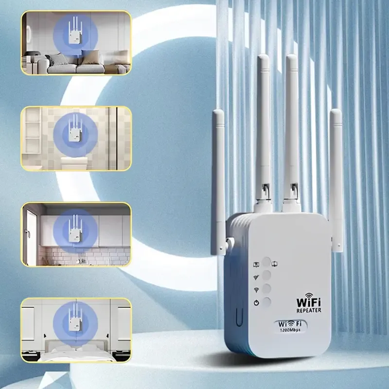 WiFi Extender 2026, AC1200 Dual Band (5GHz 2.4GHz) Signal Booster, Covers 10,000 sq. ft & 50 Devices, Repeater with Ethernet Port for Home, Gifts