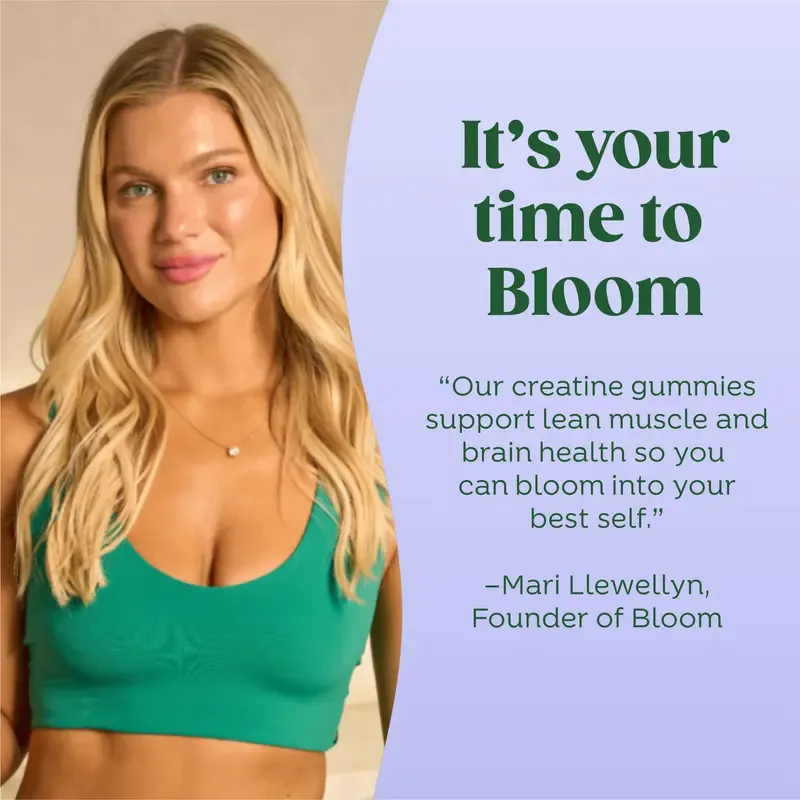 Bloom Nutrition Creatine Gummies - Energy, Cognitive Health & Post-Workout Muscle Recovery Promotes & Muscle Improves - Creatine for Women