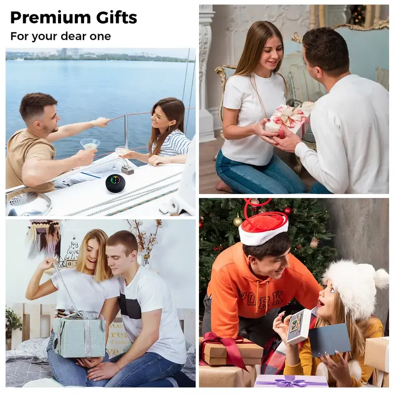 Mini Bluetooth Shower Speaker with LED light, Portable IPX4 Waterproof, Hands-Free Speakerphone. Rechargeable Using Micro USB, Wireless Stereo for Beach, Shower & Home
