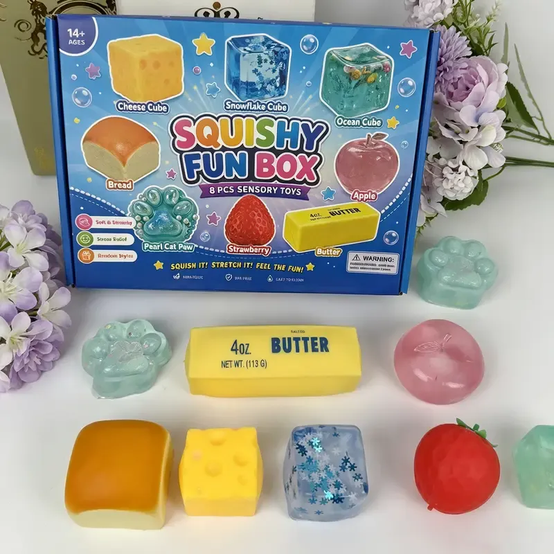 8-Pcs Non-Toxic Animal Shapes Squishy Fidgets Pack, Unisex Cute Slow-Rebound Malt Sugar Stress Balls, Soft Squishies Sensory Kids Toys, Unique Party Favors Festive Supplies Gifts by Sohochic