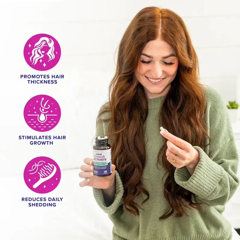 Vitauthority Hair Growth Activate Capsules - 30 Count, Clinically Studied Ingredients for Thicker Fuller Hair in 3 Weeks, Once Daily Formula