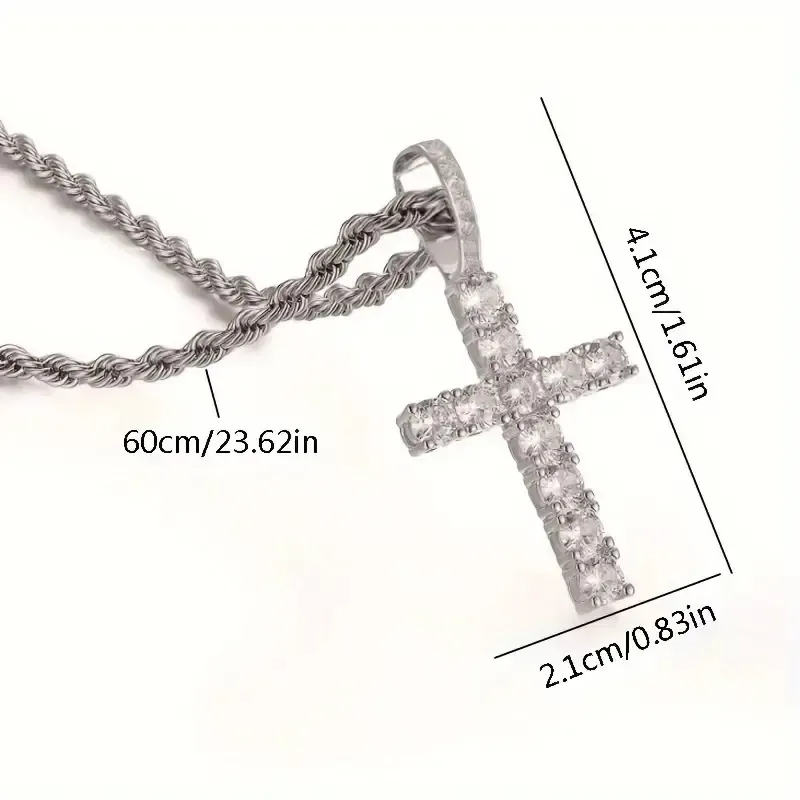Cross Pendant Necklace for Men with 18-26 Inches Chain - Religious Jewelry Gift