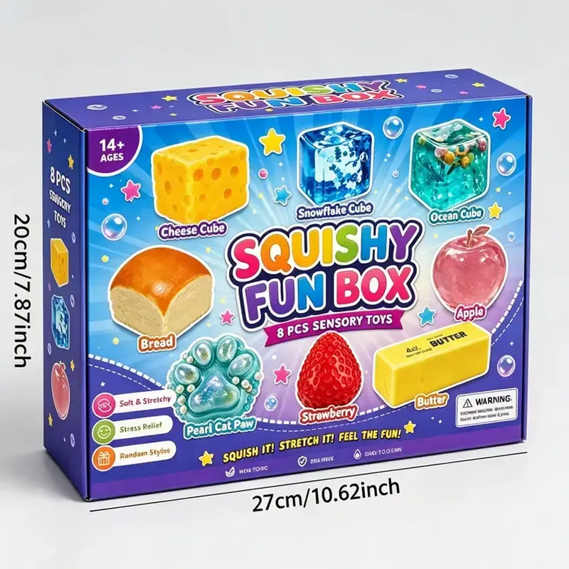 8-Pcs Non-Toxic Animal Shapes Squishy Fidgets Pack, Unisex Cute Slow-Rebound Malt Sugar Stress Balls, Soft Squishies Sensory Kids Toys, Unique Party Favors Festive Supplies Gifts by Sohochic
