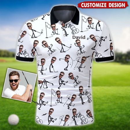 Gåva till golf pappa, farbror, make... - Personaliserad Golf Polo skjorta