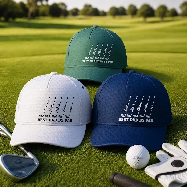 Personlig golfkeps - en design att ge till den bästa pappan.