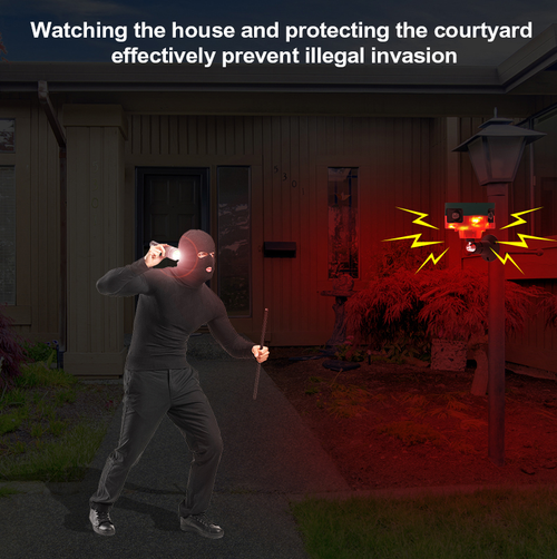 Solar-Powered Alarm Light with Infrared Human Motion Detection