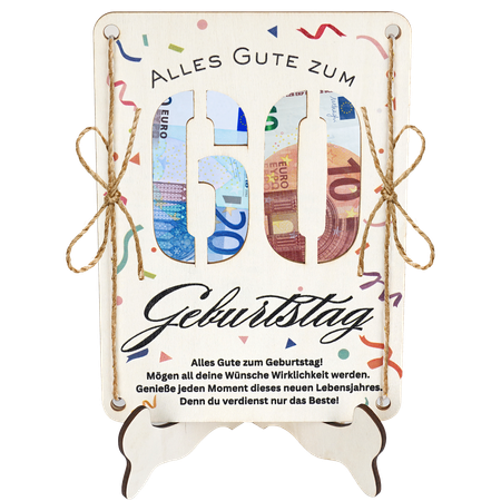 Mason Life Geldgeschenk 60 Geburtstag, Personalisierte Geschenke zum 60. Geburtstag Mann Frau mit Foto, Kreative Geldgeschenk-Ideen, Geburtstagskarte 60 Deko für Eltern, Oma, Opa