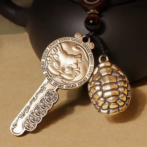 Goforrich PiXiu Wealth Copper Coin Yin Yang Bagua Handmade Key Chain