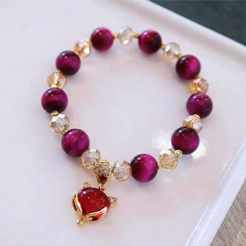 Goforrich Red Tiger Eye PiXiu Fox Protection Self Confidence Bracelet