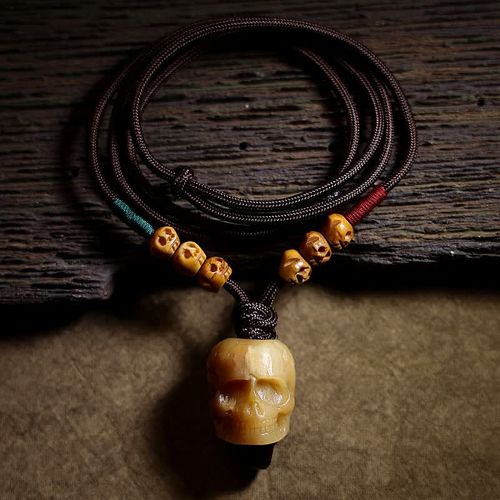 Buddha Stones Tibetan Camel Bone Skull The Lord of the Corpse Forest Protection Necklace Pendant