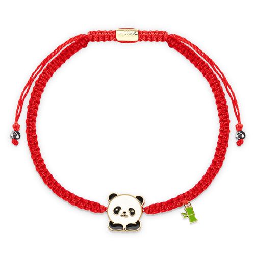 Buddha Stones Tibetan Handmade Panda Bamboo Lucky Red String Bracelet