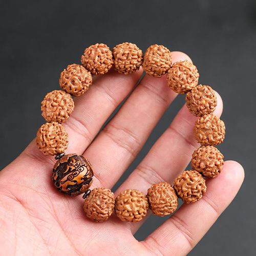 Goforrich Tibet Rudraksha Bodhi Seed PiXiu Copper Coin Wealth Luck Bracelet