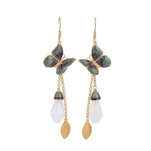 Goforrich FengShui White Jade Fortune Earrings