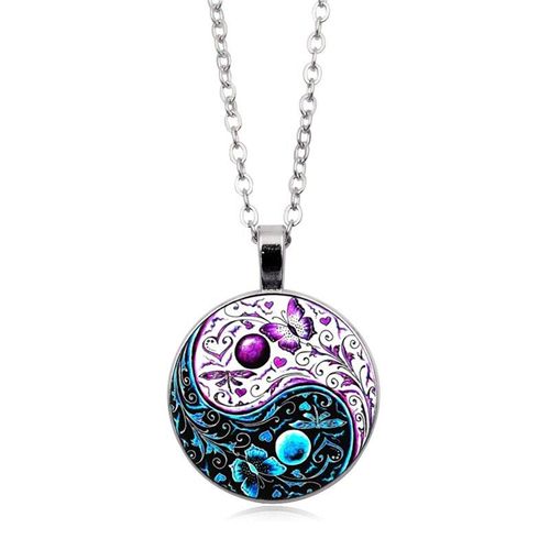 Buddha Stones Yin Yang Chain Balance Necklace Pendant