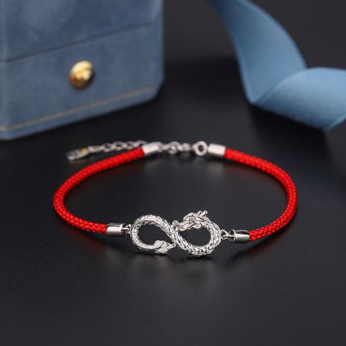 Buddha Stones Year Of The Dragon 999 Sterling Silver Endless Knot Luck Protection Bracelet