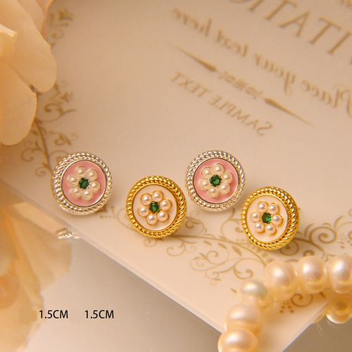 Goforrich Enamel Flower Luck Earrings