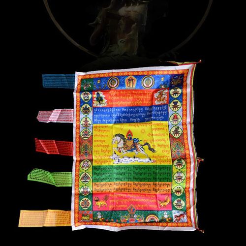 Buddha Stones Tibetan Colorful Windhorse Protection Outdoor Prayer Flag Decoration