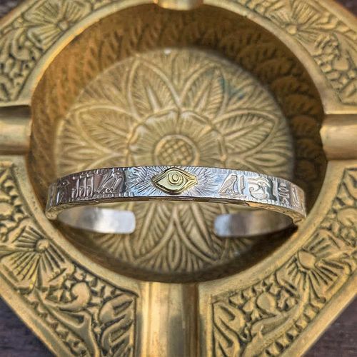 Buddha Stones Eye Of Horus Protection Copper Cuff Bracelet Bangle