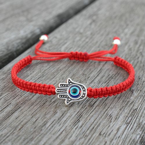 Buddha Stones Handmade Hamsa Symbol Protection Luck String Bracelet