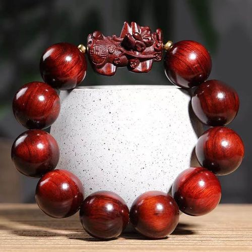 Goforrich Small Leaf Red Sandalwood PiXiu Protection Bracelet