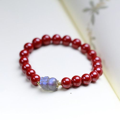 Goforrich Cinnabar Moonstone PiXiu Blessing Bracelet