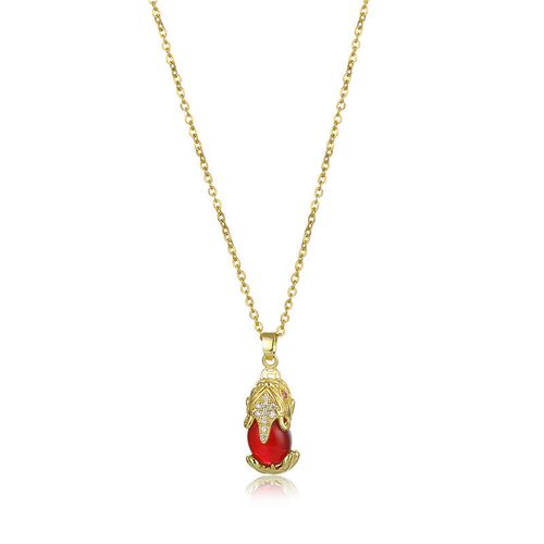 Goforrich Natural Garnet Pixiu Fortune Necklace