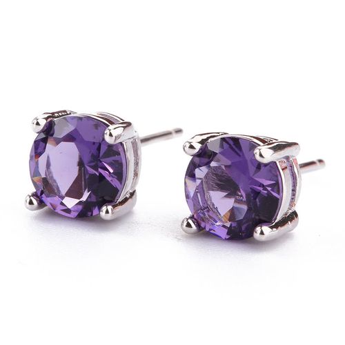 Goforrich Natural Various Gemstone Amethyst Love Earrings