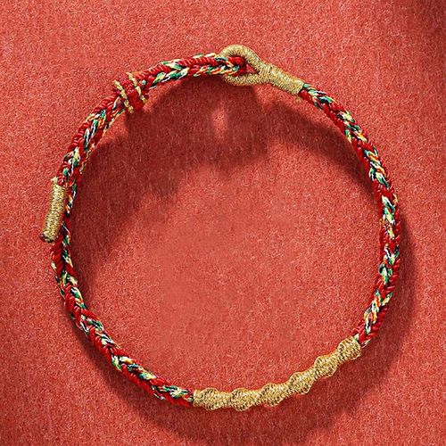 Buddha Stones Handmade Chinese Zodiac Natal Buddha Protection Strength Braided String Bracelet