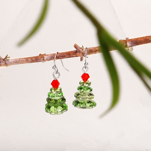 Goforrich Various Crystals Christmas Tree Amethyst Peace Healing Drop Earrings