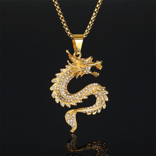 Buddha Stones Chinese Zodiac Dragon Zircon Protection Necklace Pendant