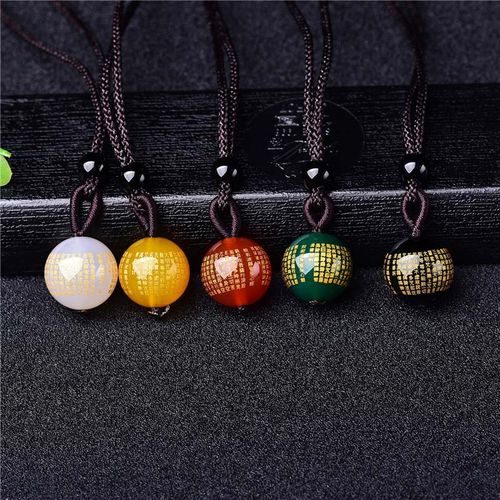 Buddha Stones Tibetan Buddhism Ancient Heart Sutra Necklace