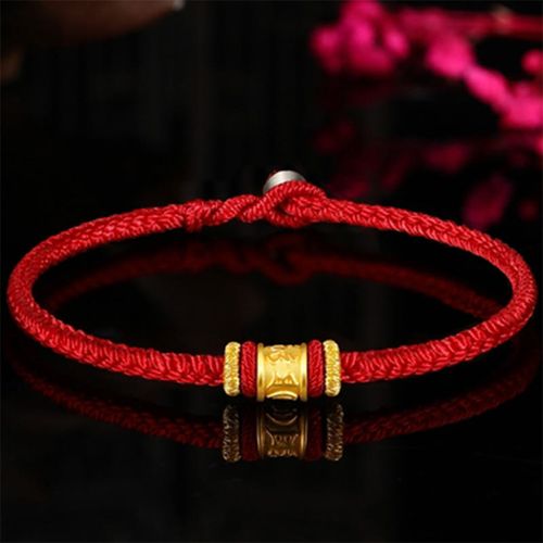 Buddha Stones Tibet 999 Gold Om Mani Padme Hum Engraved Protection Lucky Bead Bracelet