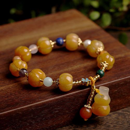 Goforrich Golden Silk Jade Pixiu Wealth Bracelet