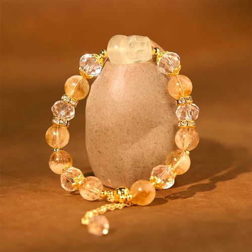 Goforrich Natural Citrine Pixiu Prosperity Bracelet