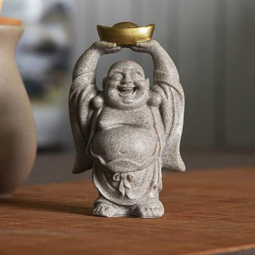 Buddha Stones Laughing Buddha Resin Statue Blessing Home Decoration