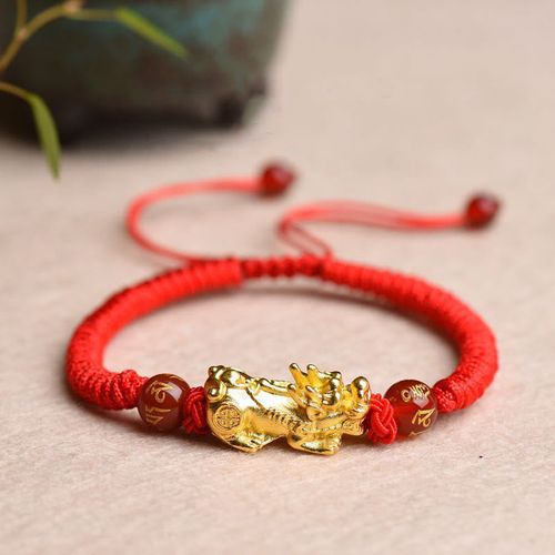 Goforrich PiXiu Agate Om Mani Padme Hum Wealth String Braided Couple Bracelet