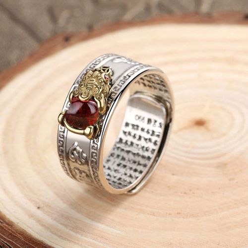 Goforrich Red Agate PiXiu Wealth Ring