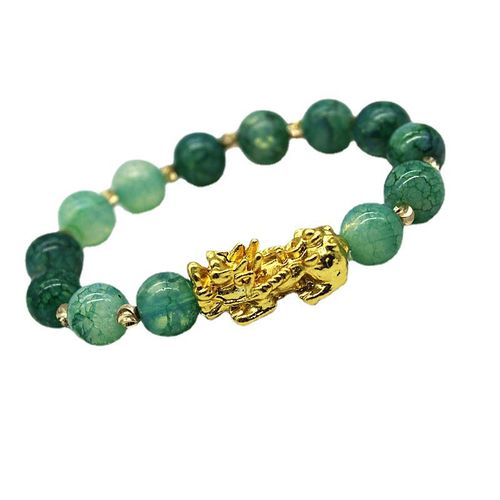 Goforrich Handmade Cyan Jade Pi Xiu Success Bracelet